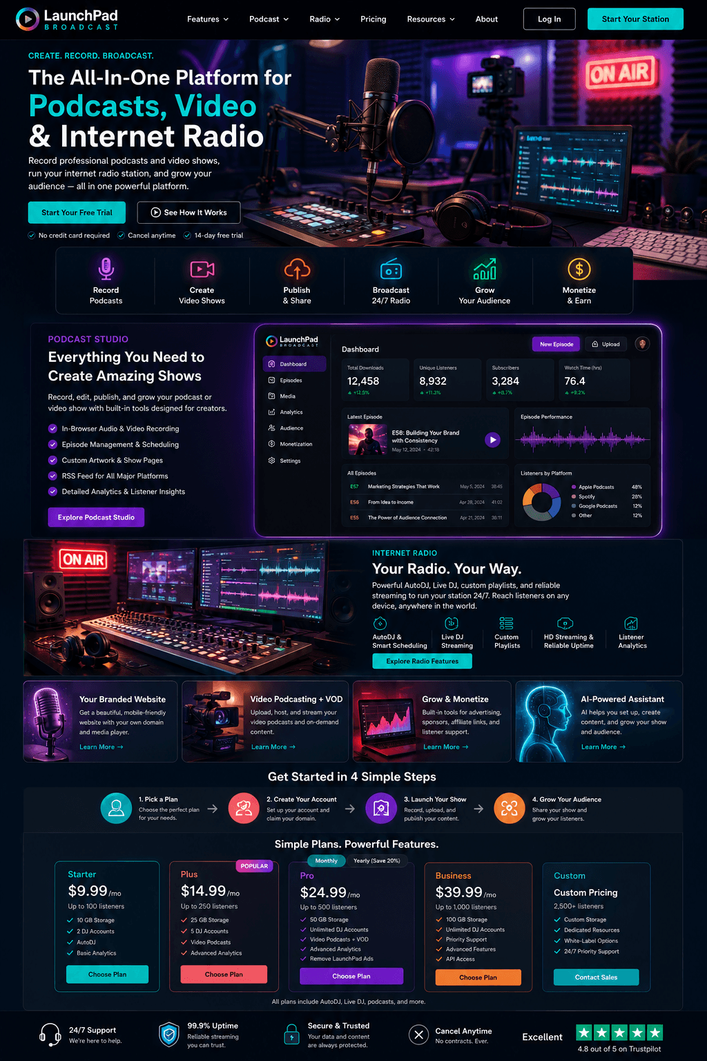 LaunchPad Broadcast creator podcast studio